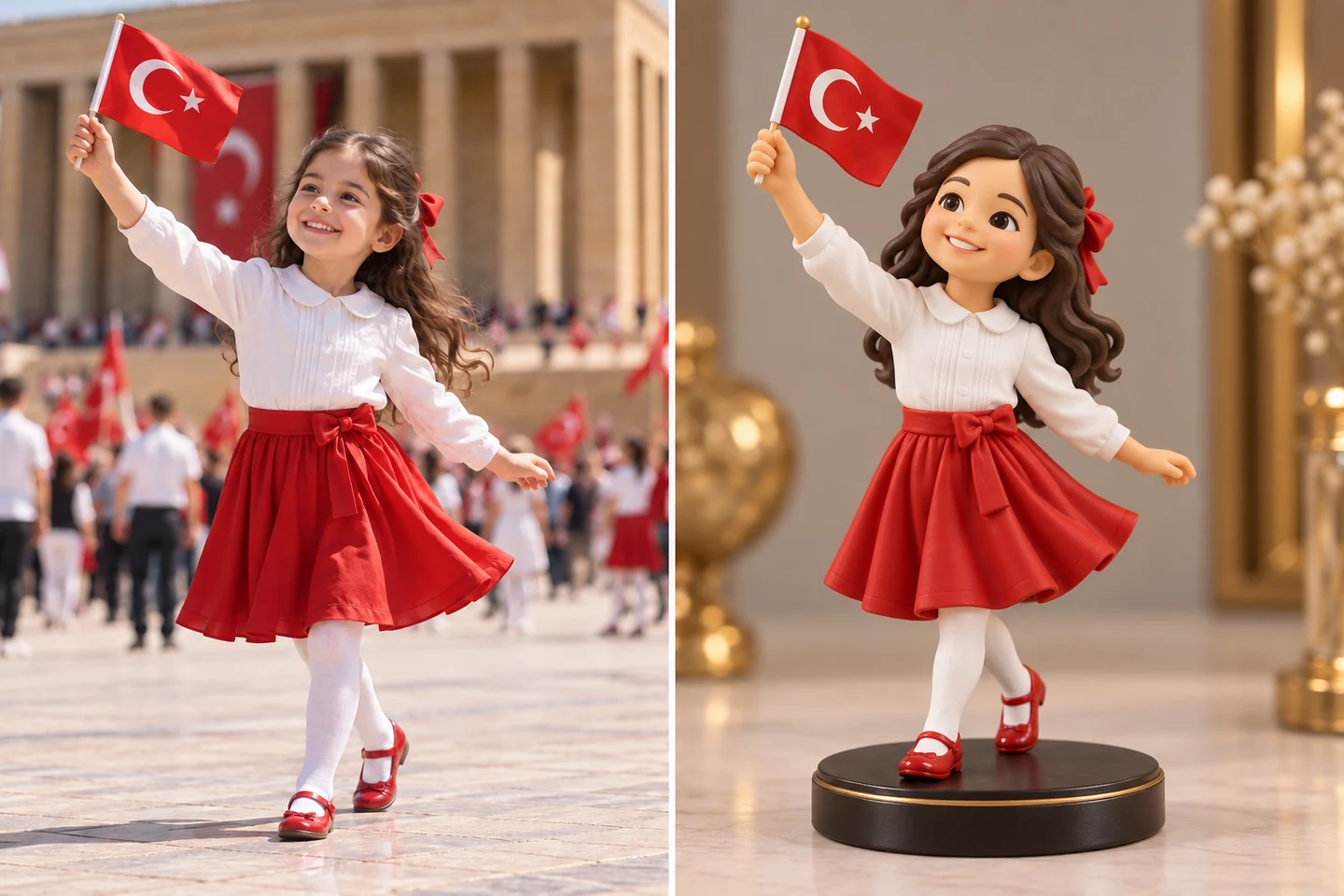 23 Nisan: kurgusal referans fotoğrafı ve ondan esinlenen temsili figür tasarımı