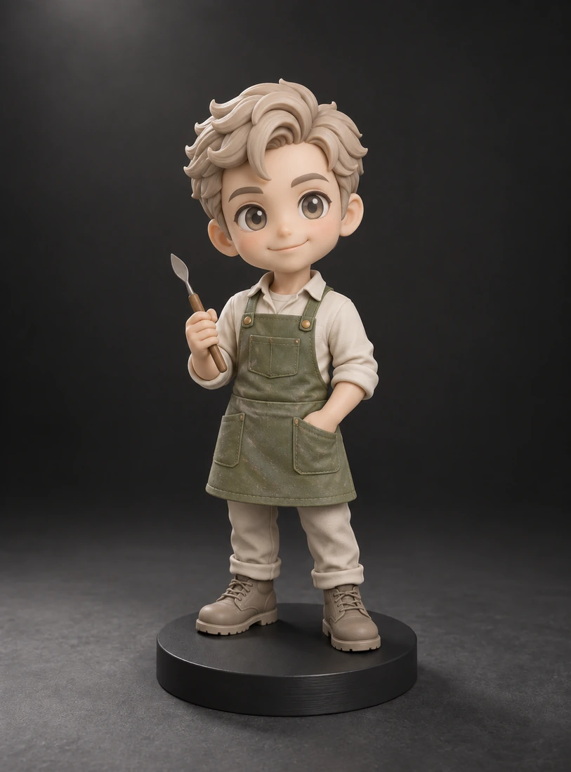 Anime tarzında stilize edilmiş kişiye özel chibi figür