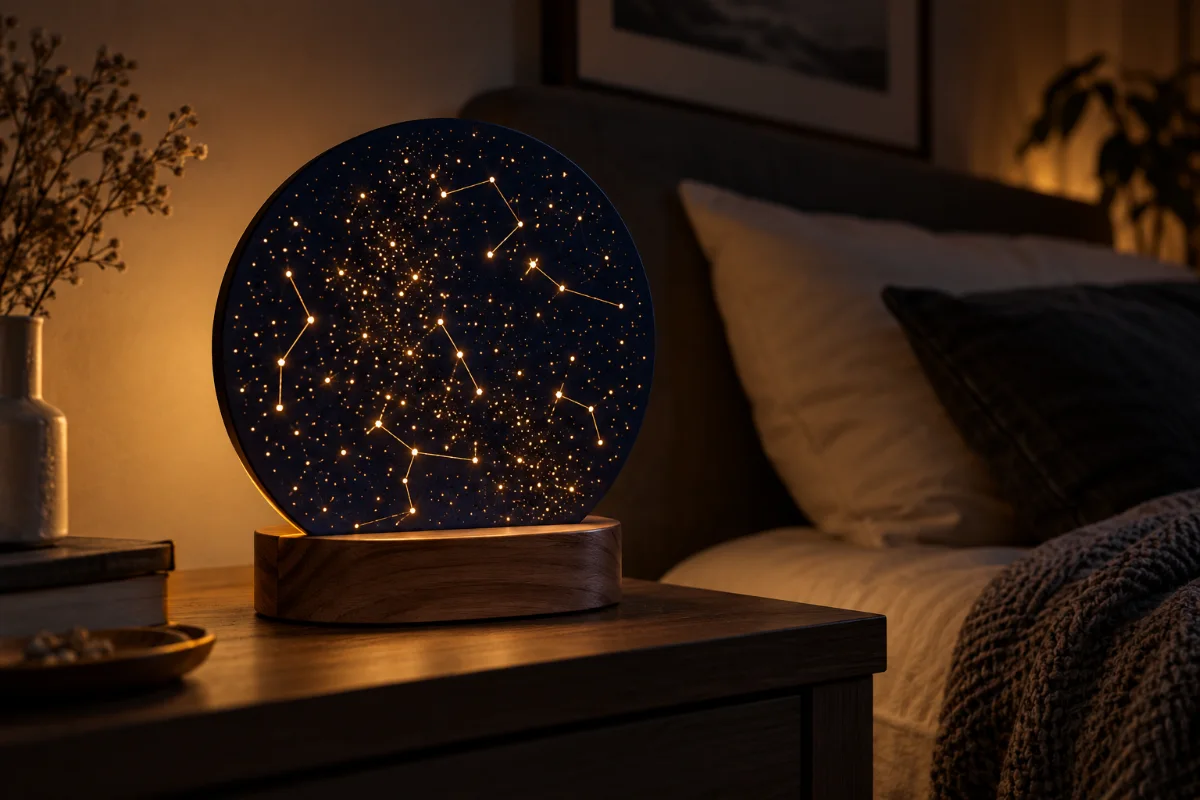 O Gece ışıklı yıldız haritası