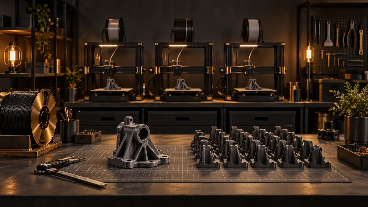 Fason 3D baskı üretim hattı, prototip ve adetli üretim parçaları