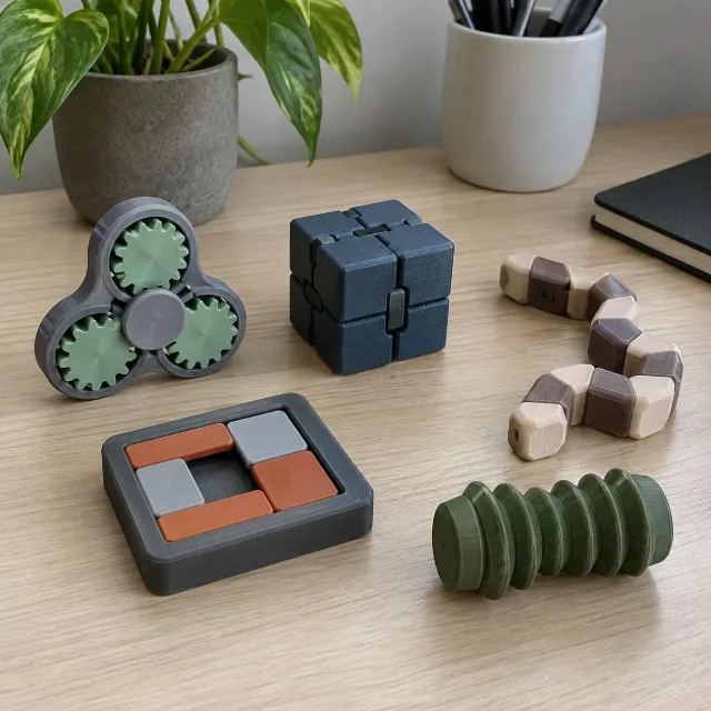 3D baskı fidget (stres) oyuncak seti
